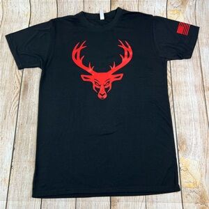 Buckedup Flag T Shirt Black Red Medium